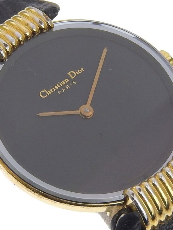 Dior Bakira Watches 46.153-4 blackDial Plated Gold/leather Quartz Analog d... main image 4